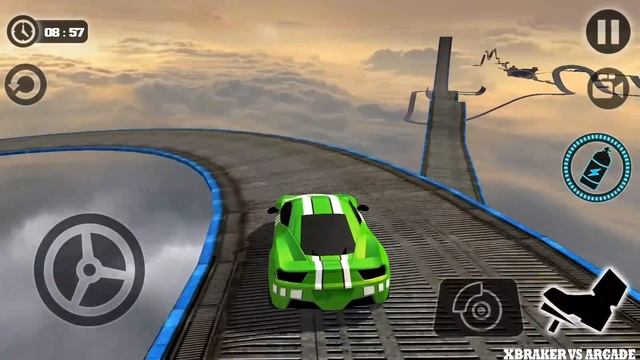Impossible Stunt Car Tracks 3D Green Vehicle Driving Levels 14 And 15 Pro Driver - Android GamePlay