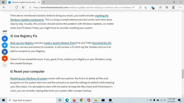 Windows Update Service missing in Services.msc in Windows 10 смотреть онлайн