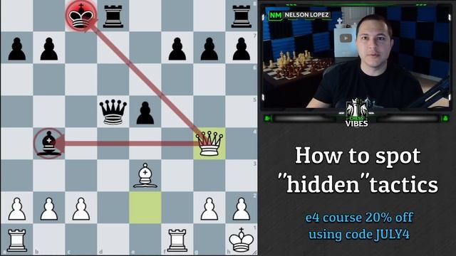How To Spot "Hidden" Tactics In Your Games - Tricky Chess Tactics Lesson смотреть онлайн