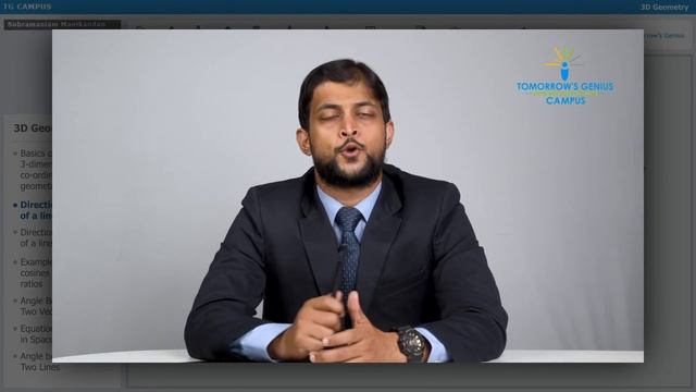 Direction angles and Direction cosines of the angles for a line in Space | Mathematics - TG Campus смотреть онлайн