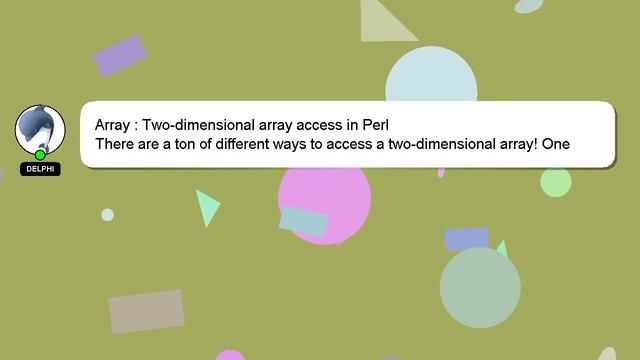 Array : Two-dimensional array access in Perl смотреть онлайн