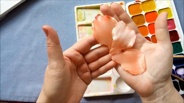 Мастер-класс. Роза из отдельных лепестков. Часть 4. Тонировка цветов. смотреть онлайн