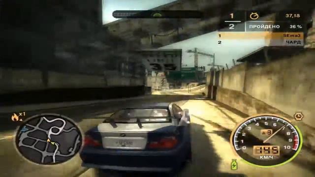 Need for Speed Most Wanted Режим спринт карта Станция на Бикон лучшее время 1.31,72 на М3 GTR смотреть онлайн