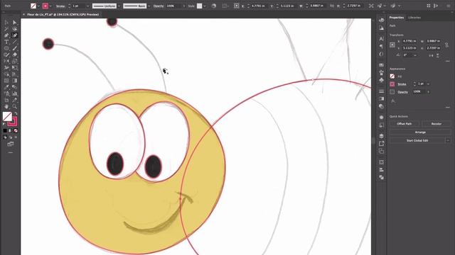 8. Using Curvature Tool and Grouping Objects in Illustrator CC 2020 смотреть онлайн