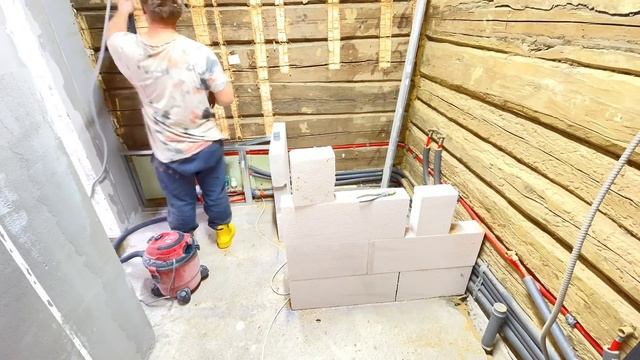 Ремонт ванной комнаты в деревенском доме.Стены и перегородки. смотреть онлайн