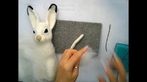 МК Шерстяной Заяц / сухое валяние игрушек из шерсти / мастер класс / Hare Needle Felting Tutorial