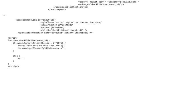 Salesforce: How to check value of inputfile in apex repeat on save with javascript? смотреть онлайн