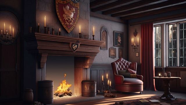 Сбегите в уютную гостиную Хогвартса расслабьтесь у камина под успокаивающие звуки дождя смотреть онлайн