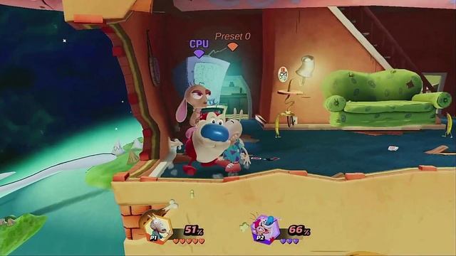 Nickelodeon All Star Brawl Rocko VS Ren & Stimpy смотреть онлайн