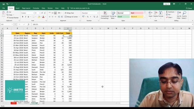 Using the Excel Average and AverageA functions | How to use AVERAGE formula in Excel | ANATYX смотреть онлайн