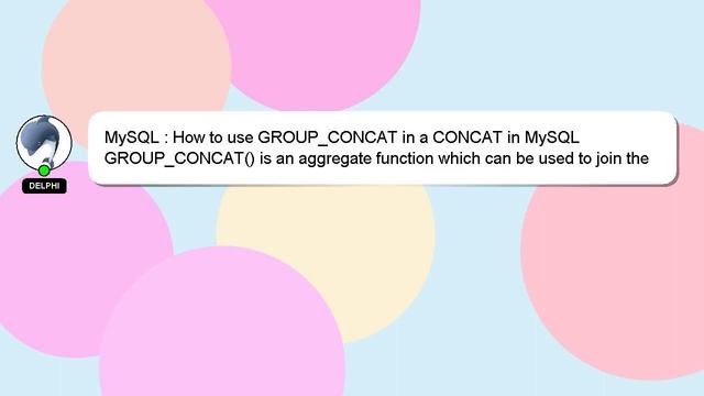 MySQL : How to use GROUP_CONCAT in a CONCAT in MySQL смотреть онлайн