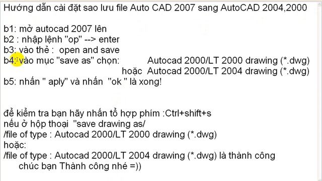 Cách Save file AutoCAD 2000,2004 từ AutoCAD смотреть онлайн