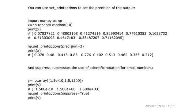 PYTHON : How to pretty-print a numpy.array without scientific notation and with given precision? смотреть онлайн