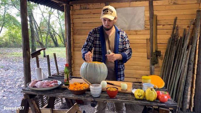 Кролик запечённый в тыкве с айвой смотреть онлайн