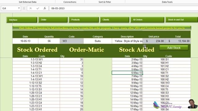 Excel VBA - Orders and Inventory - Excel 2013 - Part 6 смотреть онлайн