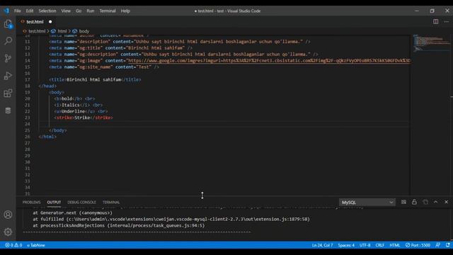 HTML 15 dars Tekst formatlash смотреть онлайн