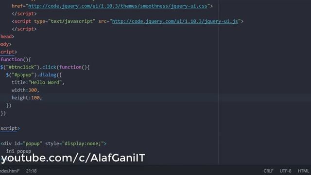 Tutorial belajar JQuery - JQuery popup window JQueryUI (Bahasa Indonesia) смотреть онлайн