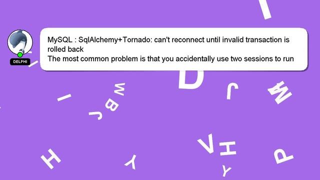 MySQL : SqlAlchemy+Tornado: can't reconnect until invalid transaction is rolled back смотреть онлайн