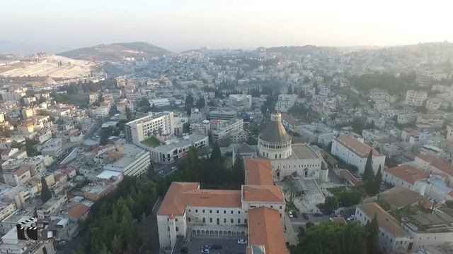 Аэросъемка Назарет Израиль Город Назарет смотреть онлайн