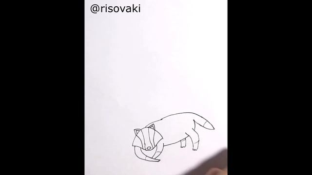 Как нарисовать // Барсук // Урок-стишок смотреть онлайн