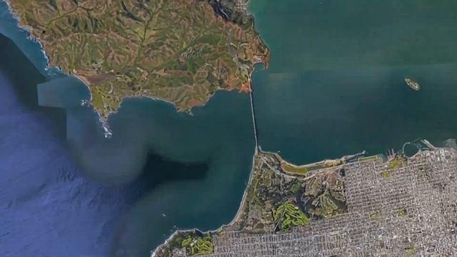 California Golden Gate Bridge- by google earth studio смотреть онлайн