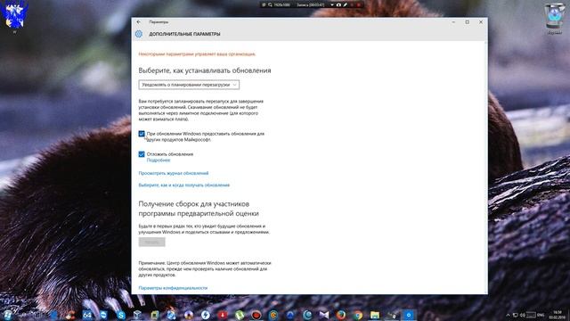 Настройки обновлений в Windows 10 смотреть онлайн
