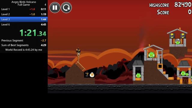 Angry Birds Volcano Speedrun (2:42) (World Record) смотреть онлайн