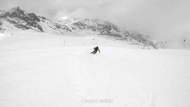 Спуск по самой высокой трассе в Австрии - Питцталь, высота 3440 м смотреть онлайн