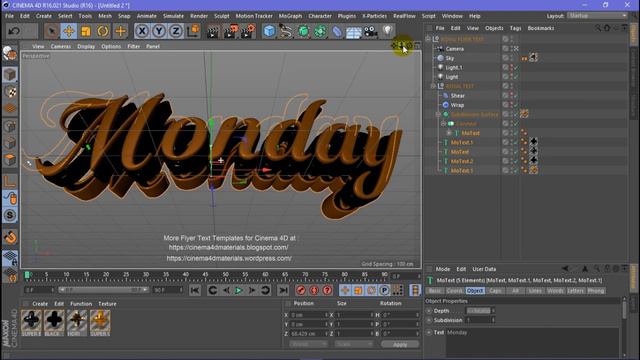 Royal Golden Flyer Text Template for Cinema 4D - Texto Editable Cinema 4D смотреть онлайн