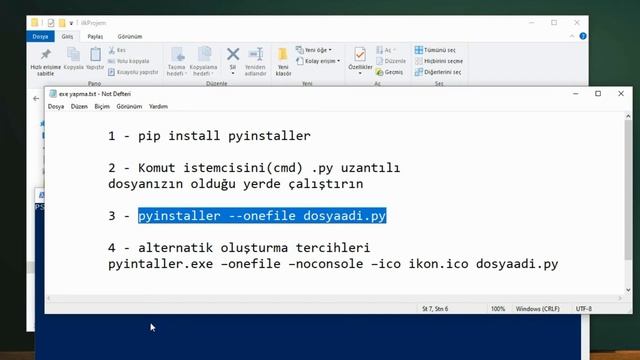 Python Dersleri 003 - Pyinstaller Kurulumu, .exe dosyası olusturma смотреть онлайн