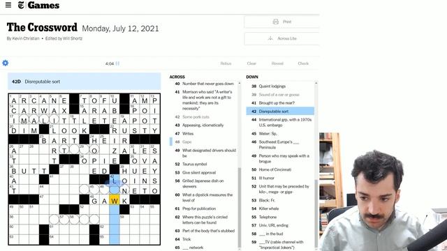 Ease into Monday with a Crossword - 12 July 2021 New York Times Crossword смотреть онлайн