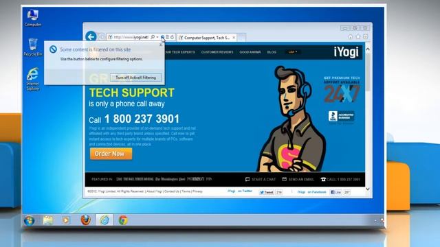 How to turn off the ActiveX Filtering in Internet Explorer® 10 Preview on a Windows® 7-based PC смотреть онлайн