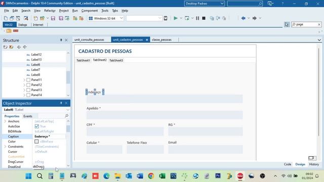 CURSO GRÁTIS Aula 34 - Sistema de Orçamentos Delphi - Cadastro de Pessoa #Parte 04 смотреть онлайн