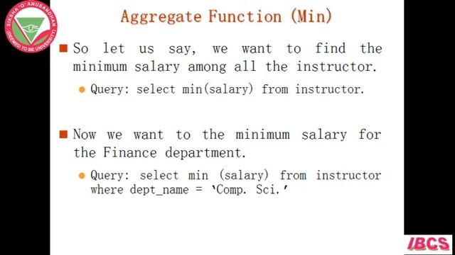 Structured Query Language (SQL) Part 3: Aggregate Functions in SQL смотреть онлайн