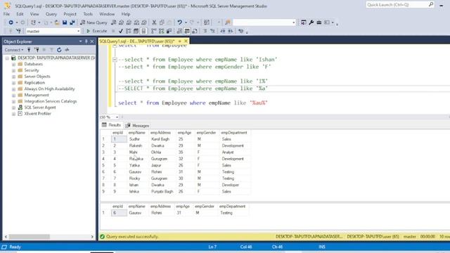 00014 SQL Like Operator смотреть онлайн