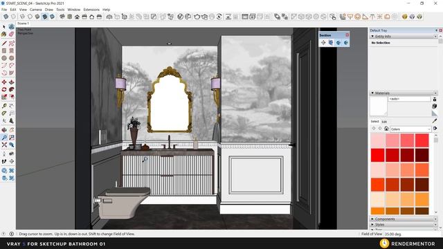 Adding camera and section in V-Ray for SketchUp смотреть онлайн