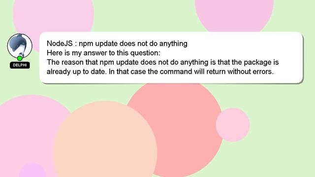 NodeJS : npm update does not do anything смотреть онлайн