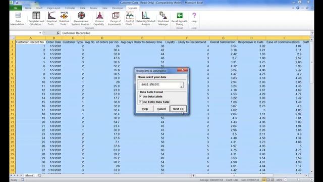 Multiple Histograms and Descriptive Statistics In Excel Using SigmaXL смотреть онлайн