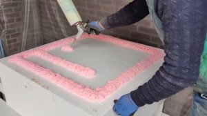 Как приклеить толстый пенопласт на бетонное перекрытие снизу, клей-пена CT84 и Бийский Дюбель 500мм