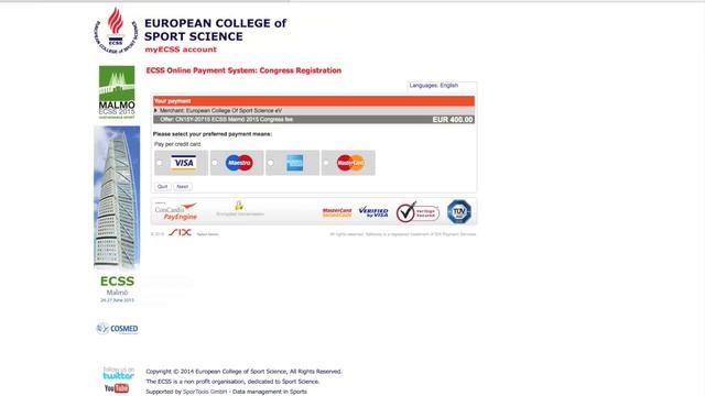 how to register for the ECSS congress смотреть онлайн