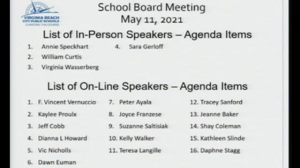 School Board Formal - 05/11/2021