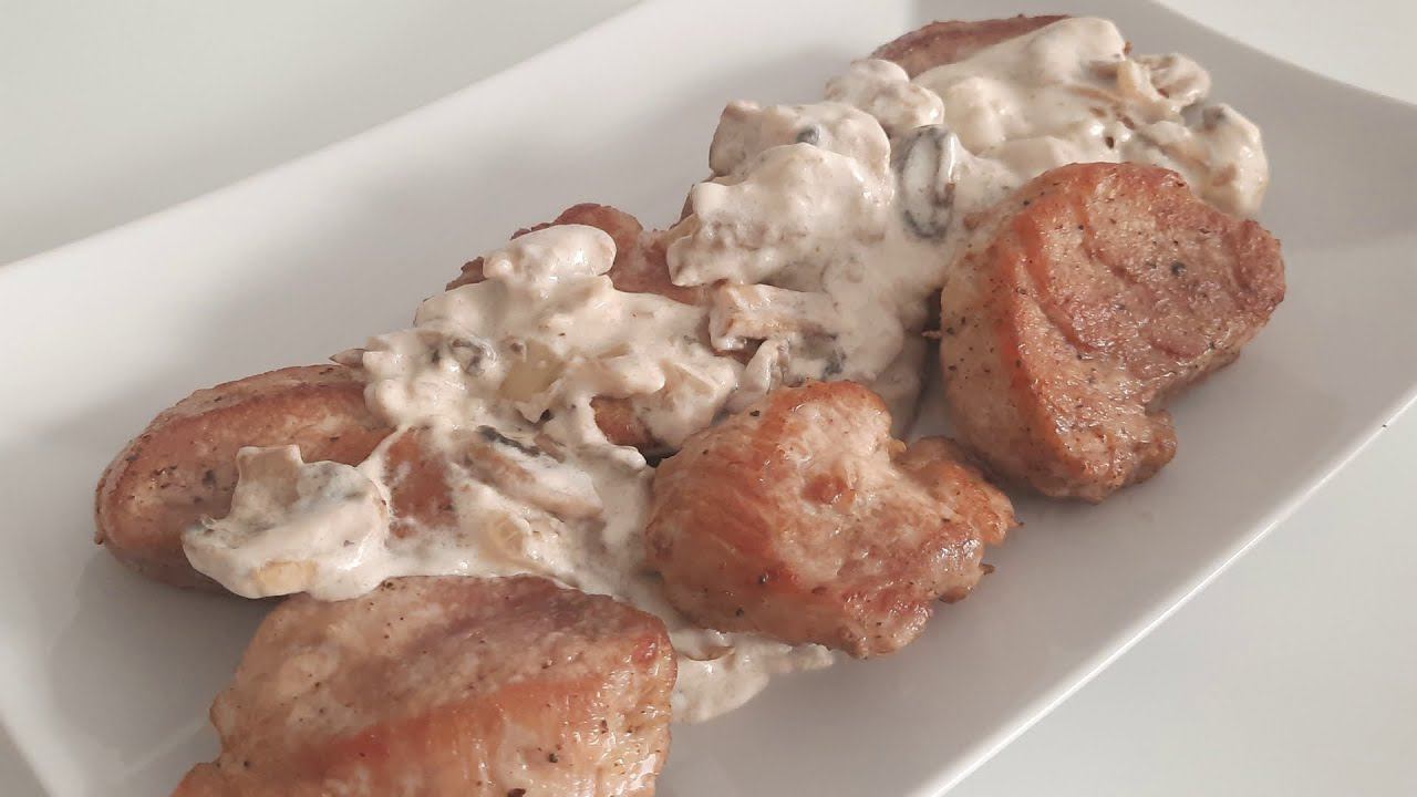 Румяные, ароматные, сочные МЯСНЫЕ МЕДАЛЬОНЫ в СЛИВОЧНО - ГРИБНОМ СОУСЕ. смотреть онлайн