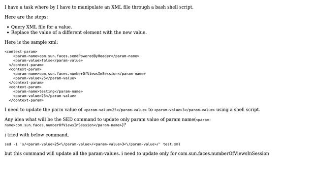 Search and replace specific tag value in XML file with sed command смотреть онлайн