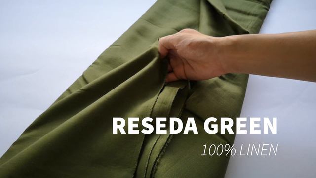 Reseda green premium linen fabric (100% linen) смотреть онлайн