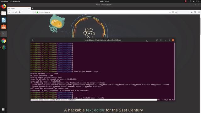 How to Install Atom Editor on Ubuntu 19.04 18.04, Debian, Linux Mint - snapd смотреть онлайн