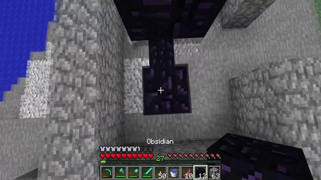 How to make nether portal with ten obsidian blocks - Minecraft смотреть онлайн