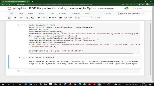 PDF file protection using password in Python смотреть онлайн