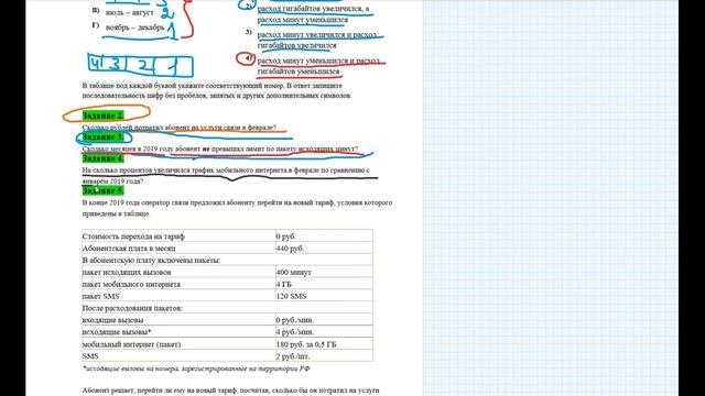 1-5 задания ОГЭ. Тарифный план Стандартный смотреть онлайн