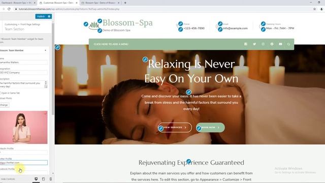 How to add Team Members in Team Section | Blossom Spa WordPress Theme смотреть онлайн