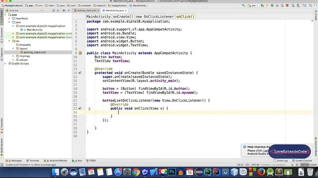 Android Development 6: Make Button Work using setOnClickListener, onClick attribute (Bangla | বাংলা смотреть онлайн